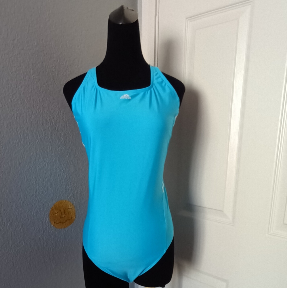 Adidas 3S Light Blue Swimsuit